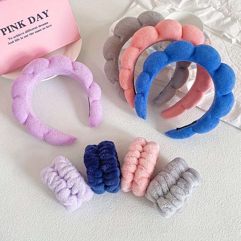 3 PcsSet Make-up Hairband Wrist Band-7