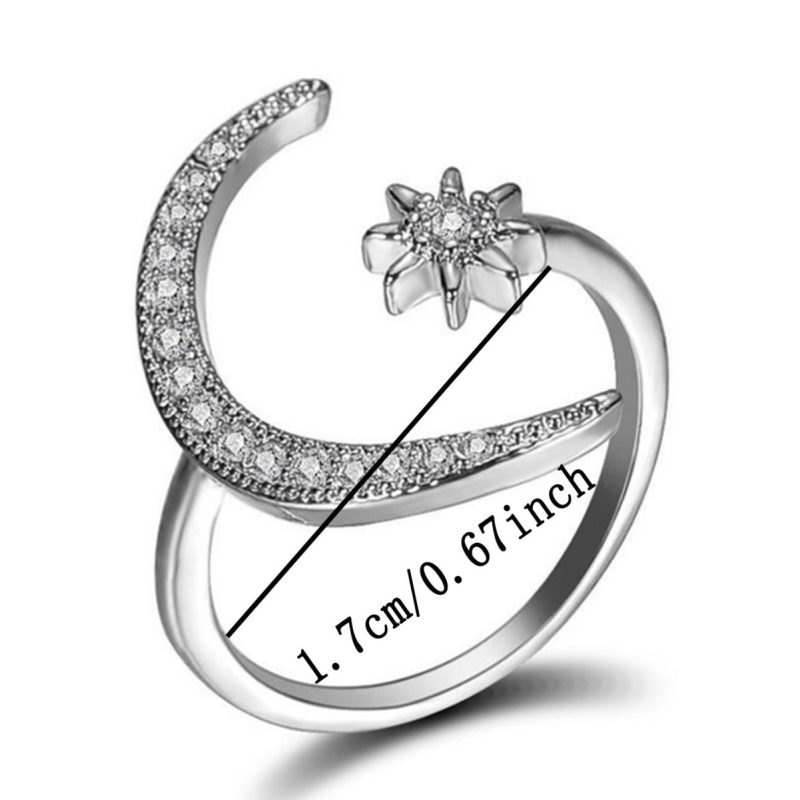 925 Star And Moon Silver Ring