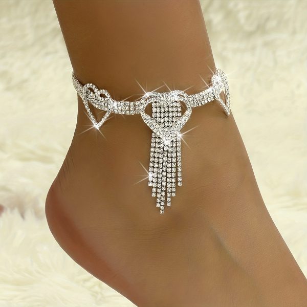 Love Heart Rhinestone Foot Jewelry