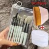 Eight Blue-grey Brushes + Foundation Brush