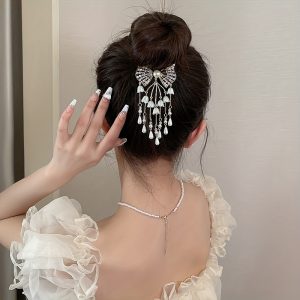 Rhinestones Bow Hair Buckle For Girls