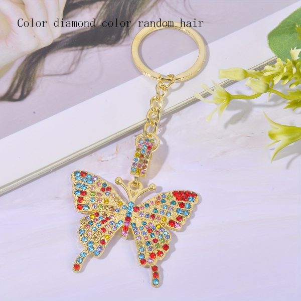 Rhinestone Butterfly Keychain