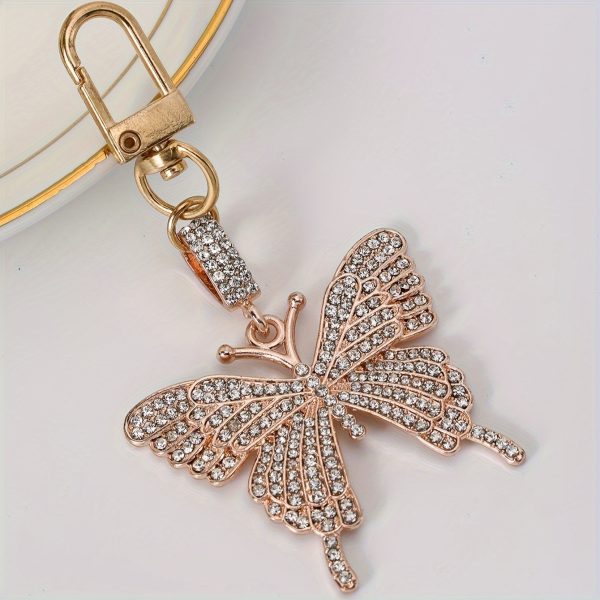 Rhinestone Butterfly Keychain