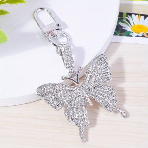 Rhinestone Butterfly Keychain